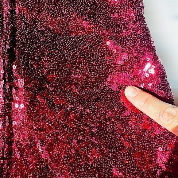 B. Smart Ruby Red Sequins Dress Size 3 - Picture 4 of 5
